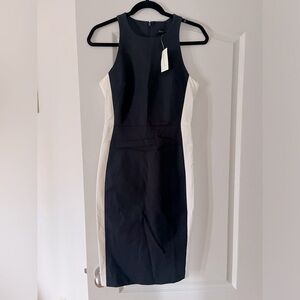 NWT banana republic navy with sided white strips pencil dress.